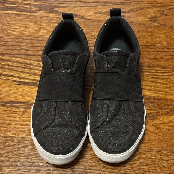 Sparkly Black Slip-On Sneakers - Picture 2 of 8